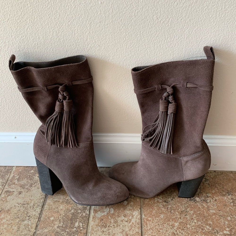 Vince Camino Brown Suede High Ankle Boot